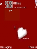 Скриншот темы I Love U для телефона Nokia