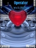 Скриншот темы Red Crystal Heart для телефона Nokia