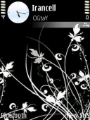 Скриншот темы Black Flower для телефона Nokia