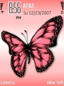 Скриншот темы Pink Butterfly для телефона Nokia
