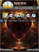Скриншот темы Fire Heart для телефона Nokia