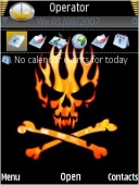 Скриншот темы Flaming Skull для телефона Nokia