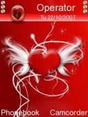 Скриншот темы Red Abstract Heart для телефона Nokia