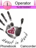 Скриншот темы Heart Hand для телефона Nokia
