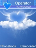 Скриншот темы Blue Valentine Heart для телефона Nokia