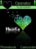 Скриншот темы Flying Hearts для телефона Nokia