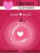 Скриншот темы Pink Bulb Love для телефона Nokia