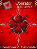 Скриншот темы Red Hearts Of Love для телефона Nokia