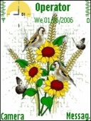 Скриншот темы Sunflowers And Birds для телефона Nokia