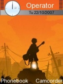 Скриншот темы Alone Guitarist для телефона Nokia