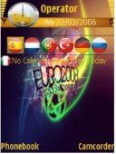 Скриншот темы Euro2008 Neon для телефона Nokia