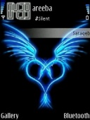 Скриншот темы Blue Heart In Black для телефона Nokia