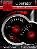 Скриншот темы Red-black Clock для телефона Nokia