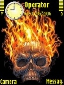 Скриншот темы Fire Skull для телефона Nokia