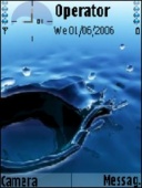 Скриншот темы Blue Water Drop для телефона Nokia