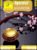 Скриншот темы Gold Cherry Blossoms для телефона Nokia