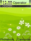 Скриншот темы Green Flower для телефона Nokia