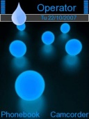 Скриншот темы Neon Blue Balls для телефона Nokia