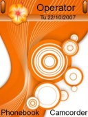 Скриншот темы Orange Abstract для телефона Nokia