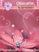 Скриншот темы Pink Love Flowers для телефона Nokia