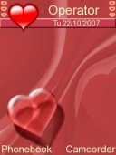 Скриншот темы Red Crystal Heart для телефона Nokia