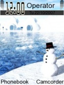 Скриншот темы Snowman Igloo для телефона Nokia