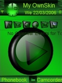 Скриншот темы Green music Player для телефона Nokia