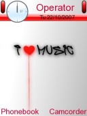 Скриншот темы I Heart music для телефона Nokia